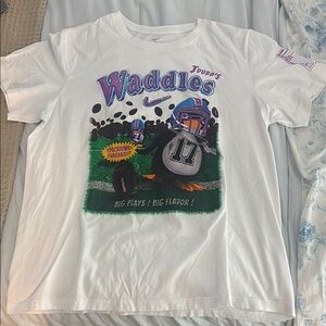 Nike White and Purple Football Graphic Tee